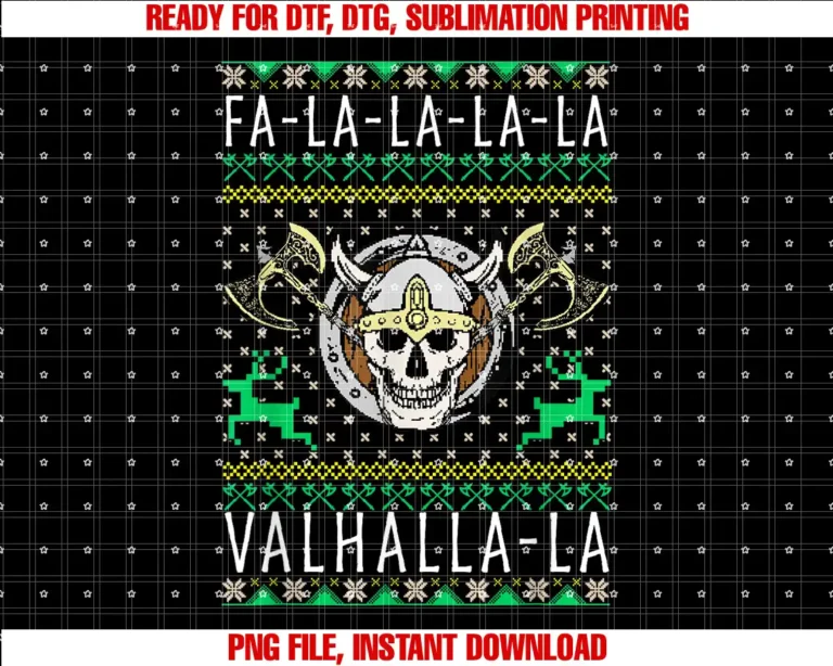 Awesome Viking Ugly Christmas Theme GiftsFaLaLaLa ValhallaLa Viking God Ugly Christmas T-shirt
