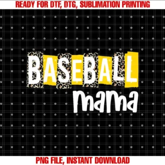 BASEBALL TEES COBaseball Mama Yellow Leopard Print Baseball Mom Gear Sports T-shirt