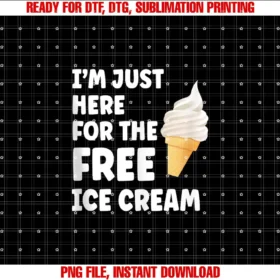 BDAZIm Just Here For The Free Ice Cream Funny Cruise 2025 T-shirt