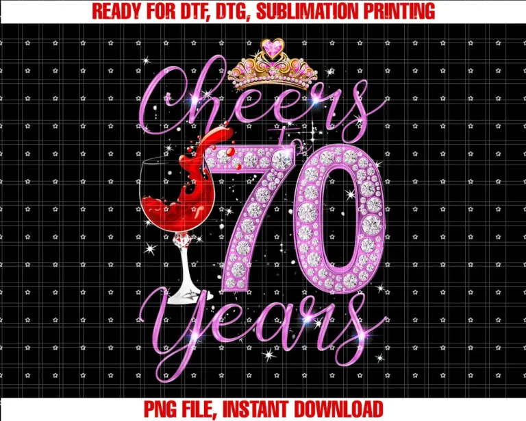 BORNCheers To 70 Years Old Happy 70th Birthday Queen Women Gift T-shirt
