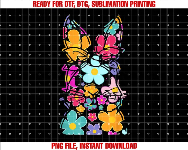 BUTLERTEESHappy Easter Bunny Daisy Floral Easter Rabbit Face Women Kid T-shirt