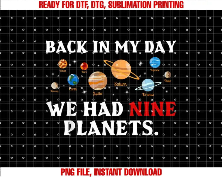 Back In My Day by EcmBack In My Day We Had Nine Planets Solar System Astronomy T-shirt
