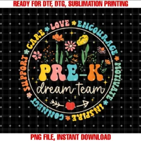 Back To School Dream Team Teacher MatPreK Dream Team Back To School Teacher Care Love Floral T-shirt