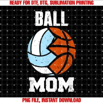 Ball Mom Volleyball Basketball By AprilBall Mom Funny Volleyball Basketball Mom T-shirt