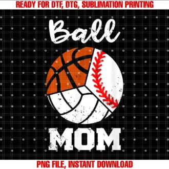 Baseball Volleyball Basketball Mom By FebruaryBall Mom Funny Baseball Volleyball Basketball Mom T-shirt