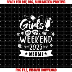 Beach Pink Girls Trip Vacation Miami Florida 2025Womens Beach Girls Weekend Getaway Girls Trip 2025 Miami Florida T-shirt