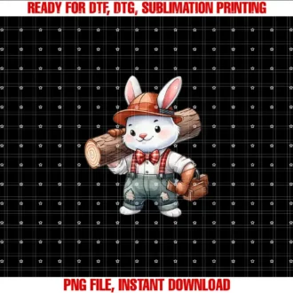 Beautiful Funny DesignRabbit Being a Lumberjack Cute Design T-shirt