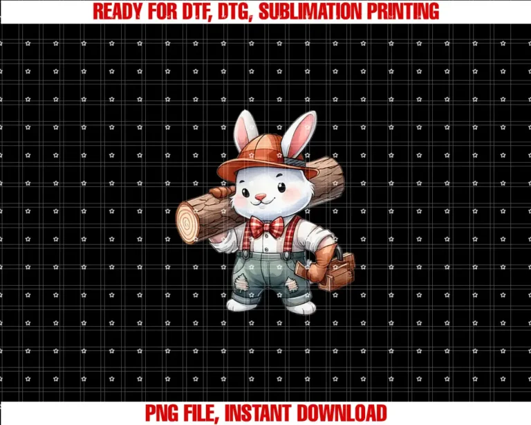 Beautiful Funny DesignRabbit Being a Lumberjack Cute Design T-shirt