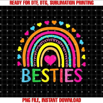 Best Friend Gifts Funny BFF Girls Women TeesBesties BFF Rainbow Best Friends Bestie Friendship Gifts T-shirt