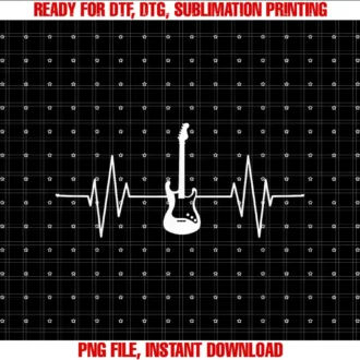 Best Illustration Funny Guitar Heartbeat Music Lovers T-shirt