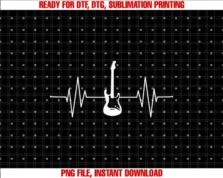 Best Illustration Funny Guitar Heartbeat Music Lovers T-shirt