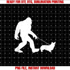 Bigfoot Walking Corgi Dog Funny GiftBigfoot Walking Corgi Dog Funny Gift T-shirt