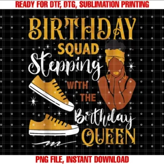 Birthday Black Queen TeeBirthday Squad Stepping With Black Queen Gift For Women T-shirt