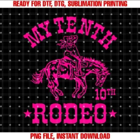 Birthday Cowgirl Cowboy Western Family OutfitMy Tenth Rodeo Its My 10th Birthday 10 Years Old Cowgirl T-shirt
