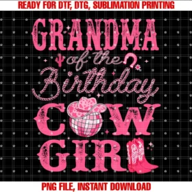 Birthday Cowgirl Hat Disco Rodeo Party WesternGrandma Of The Birthday CowGirl Rodeo Cow Girl Birthday T-shirt