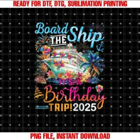 Birthday Cruise Ship Boat Party Accessories TeesBoard The Ship Its A Birthday Trip 2025 Birthday Cruise Raglan Baseball Tee T-shirt