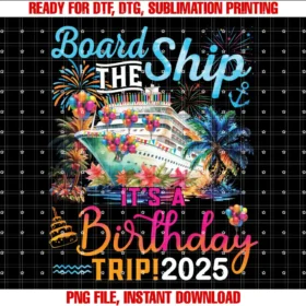 Birthday Cruise Ship Boat Party Accessories TeesBoard The Ship Its A Birthday Trip 2025 Birthday Cruise Swea T-shirt