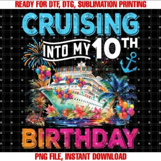 Birthday Cruise Ship Boat Party Accessories TeesCruising Into My 10th Birthday Trip Cruise Birthday Vacation T-shirt