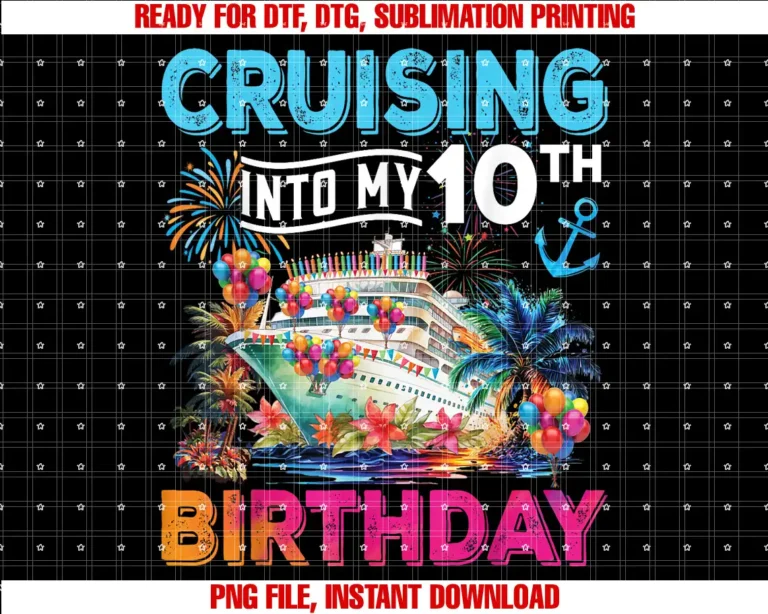 Birthday Cruise Ship Boat Party Accessories TeesCruising Into My 10th Birthday Trip Cruise Birthday Vacation T-shirt