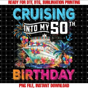Birthday Cruise Ship Boat Party Accessories TeesCruising Into My 50th Birthday Trip Vacation Cruise Birthday T-shirt