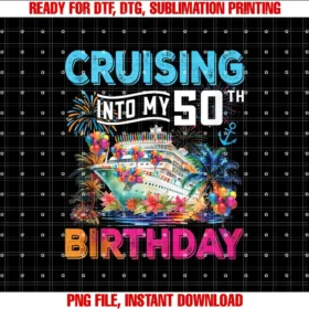 Birthday Cruise Ship Boat Party Accessories TeesCruising Into My 50th Birthday Trip Vacation Cruise Birthday T-shirt