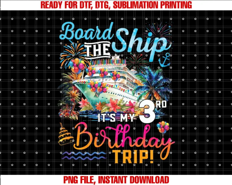 Birthday Cruise Ship Boat Party Accessories TeesKids Board The Ship Its My 3rd Birthday Trip Cruise Vacation T-shirt