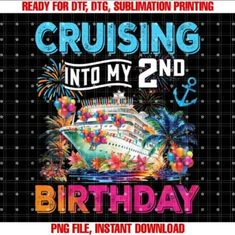 Birthday Cruise Ship Boat Party Accessories TeesKids Cruising Into My 2nd Birthday Trip Cruise Birthday Vacation T-shirt