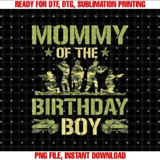 Birthday Family For Men Women Boys SoldierCamouflage Army Birthday Squad Mommy of The Birthday Boy T-shirt