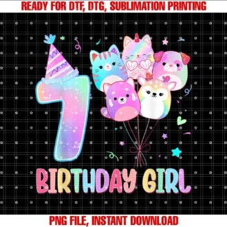 Birthday Girl 7th Birthday Squish Squad MallowGirls T-shirt