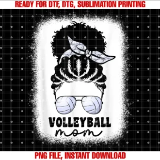 Black Afro Volleyball Mom Mama Cute TeesBlack Afro Volleyball Mom For Women Messy Bun Volleyball Mom T-shirt