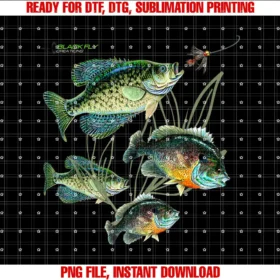 Black Fly CreationsCrappie Bluegill Fishing Shirts Hoodies Black Fly T-shirt