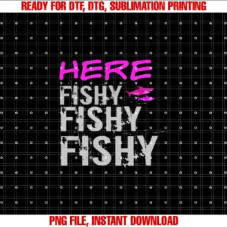 Black Fly CreationsWomens Fishing Shirt Apparel Here Fishy Fishy Funny Fishing T-shirt