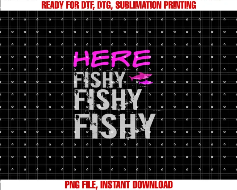 Black Fly CreationsWomens Fishing Shirt Apparel Here Fishy Fishy Funny Fishing T-shirt