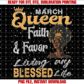 Black History Melanin March Birthday CoMarch Queen faith favor Living My Blessed Life Black Afro T-shirt