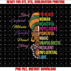 Black History Month GiftsIm Black Woman African American Gift Black History Month T-shirt