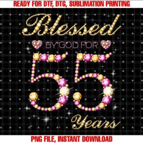 Blessed Queens Birthday TeesBlessed By God For 55 Years Old 55th Birthday Party T-shirt