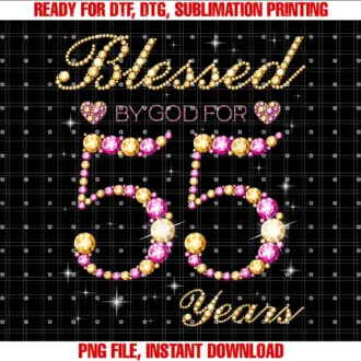 Blessed Queens Birthday TeesBlessed By God For 55 Years Old 55th Birthday Party T-shirt