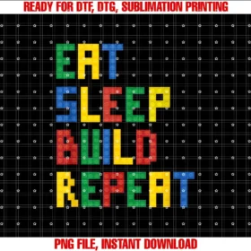 Block Building Party Supplies ApparelEat Sleep Build Repeat Master Builder Block Shirt Boys Girls T-shirt