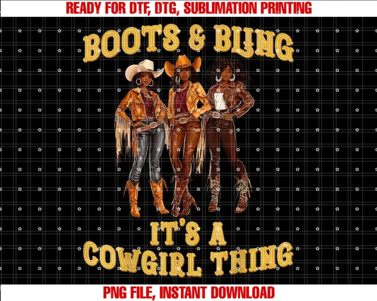Boots On The GroundBoots Bling Its A Cowgirl Thing Black Cowgirl Linedance T-shirt