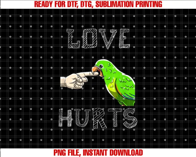 BoredKoalas Bird ParrotLove Hurts Parrot Biting Finger Funny Pet Bird Lover Gift T-shirt