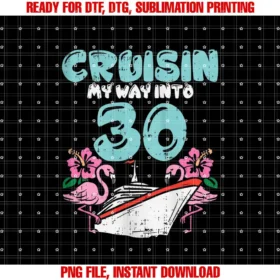 BoredKoalas Cruise Ship Clothes Cruising GiftsWomens Cruisin My Way Into 30 30th Birthday Cruise Vacation Gift T-shirt