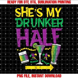 BoredKoalas Funny Mardi Gras Shirts CostumesShes My Drunker Half Matching Couple Boyfriend Mardi Gras T-shirt