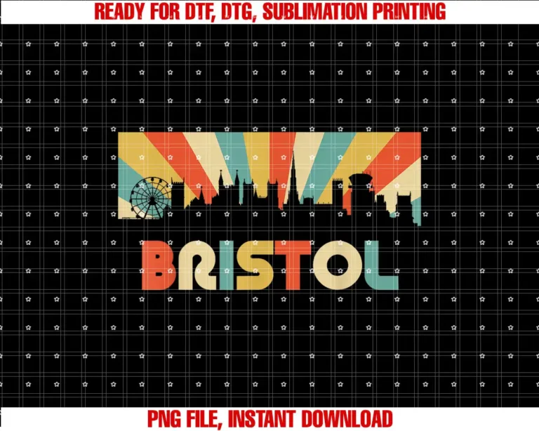 Bristol City Retro Sunset ShirtsBristol England City Skyline 70s Retro Souvenir Tee T-shirt