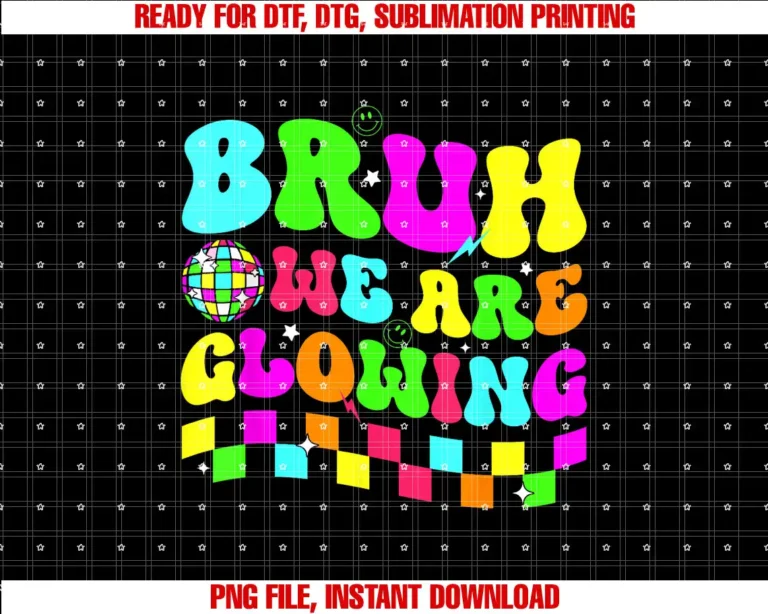 Bruh We Are Glowing Colorful Disco Ball Retro 80sBirthday Party Disco Bruh We Are Glowing In My Glowing Era T-shirt