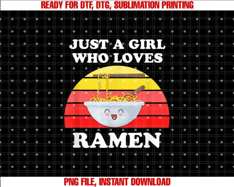 Buncho GiftsJust A Girl Who Loves Ramen Cute Retro Ramen Noodles Gift T-shirt