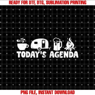 Camper Daily Routine Family ApparelTodays Agenda Coffee Camping Beer Campfire Outfit T-shirt