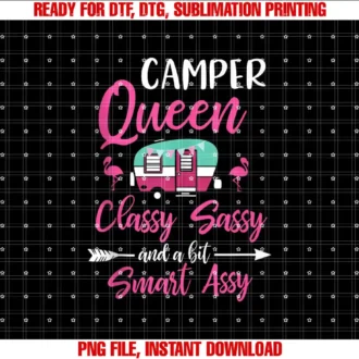 Camper Queen Funny Camping Gift Glamping ShirtsCamper Queen Classy Sassy Smart Assy Camping RV Gift T-shirt