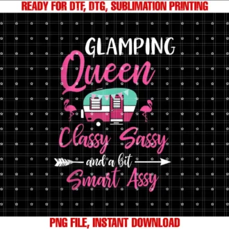 Camper Queen Funny Camping Gift Glamping ShirtsGlamping Queen Classy Sassy Smart Assy Glamping For Women T-shirt