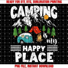 Camping Is My Happy PlaceFunny Camper T-shirt