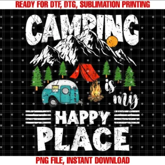 Camping Is My Happy PlaceFunny Camper T-shirt